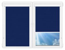 Кассетные рулонные шторы UNI Севилья синий цена. Купить в «Мастерская Жалюзи»